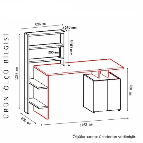 Íróasztal Melis - Walnut, Anthracite