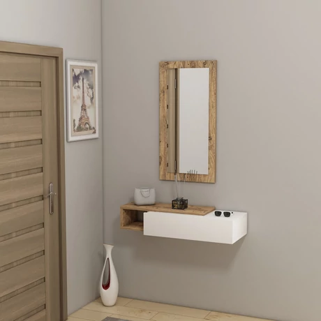 Fali polc Vien - Atlantic Pine, White