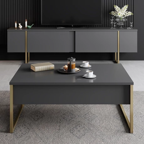 Dohányzóasztal Luxe - Anthracite, Gold