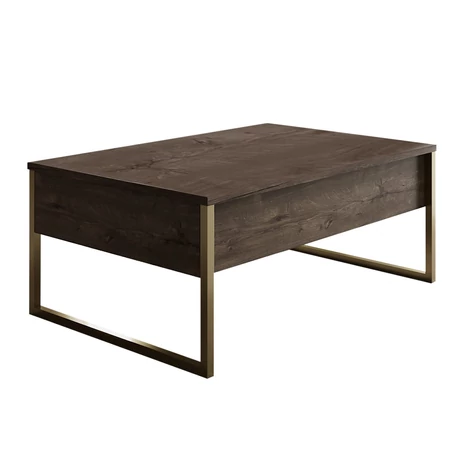 Dohányzóasztal Luxe - Walnut, Gold