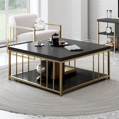 Dohányzóasztal Zenn - Anthracite, Gold