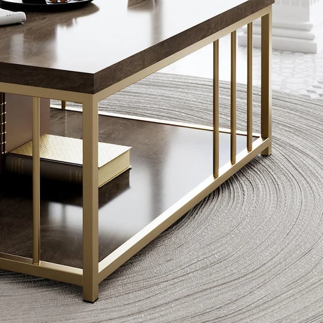 Dohányzóasztal Zenn - Walnut, Gold