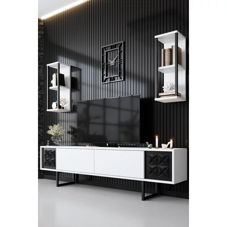 TV szekrény Black Line - White, Black