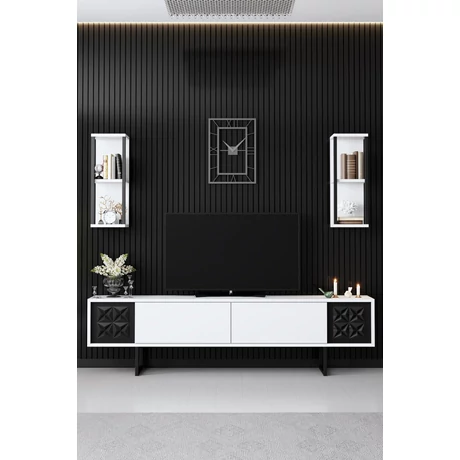 TV szekrény Black Line - White, Black