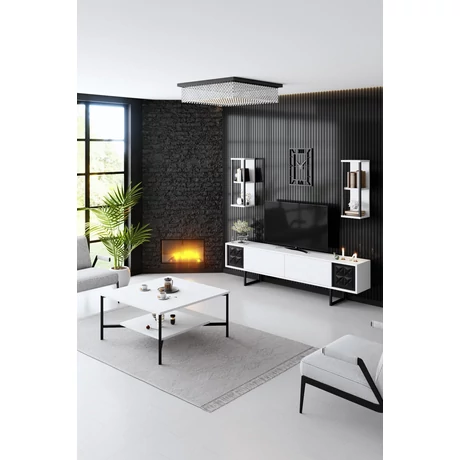 TV szekrény Black Line - White, Black