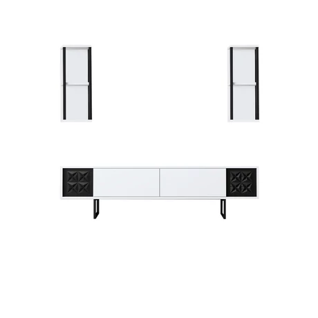 TV szekrény Black Line - White, Black
