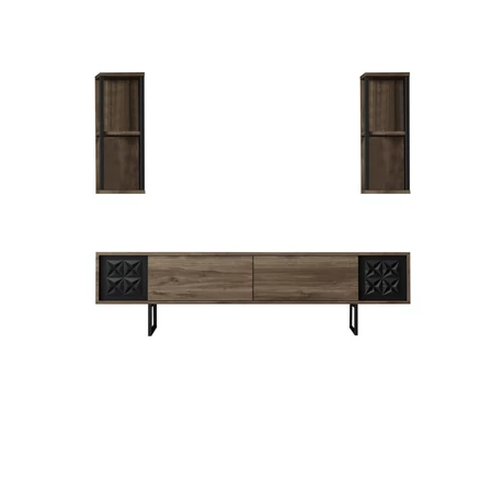 TV szekrény Black Line - Walnut, Black