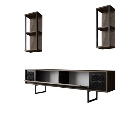 TV szekrény Black Line - Walnut, Black