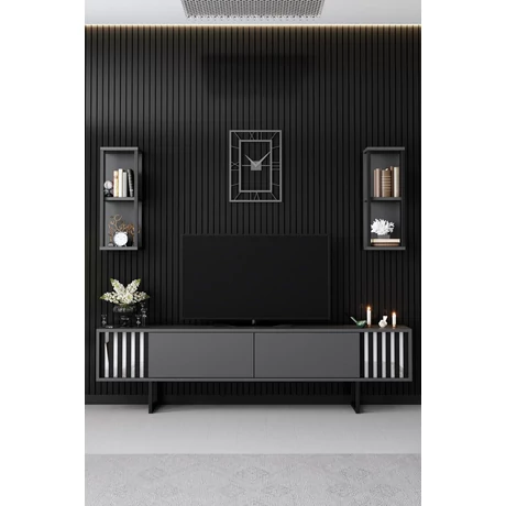 TV szekrény Chrome Line - Anthracite, Black