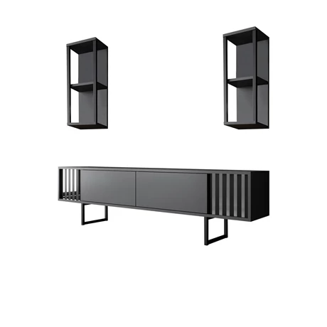 TV szekrény Chrome Line - Anthracite, Black