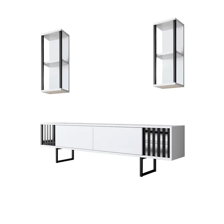TV szekrény Chrome Line - White, Black
