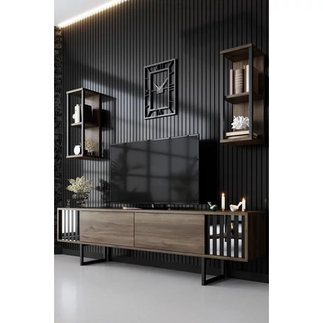 TV szekrény Chrome Line - Walnut, Black
