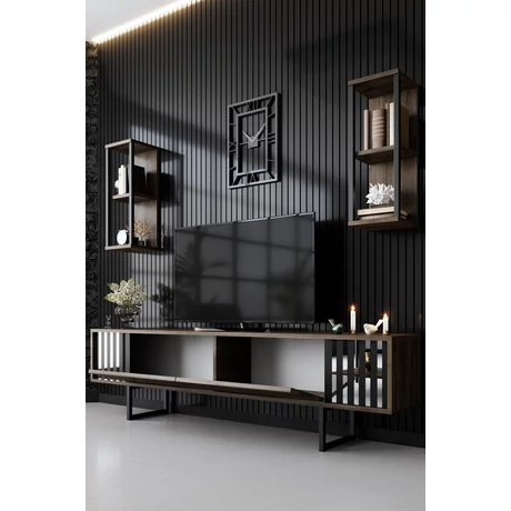 TV szekrény Chrome Line - Walnut, Black