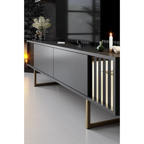 TV szekrény Gold Line - Anthracite, Black