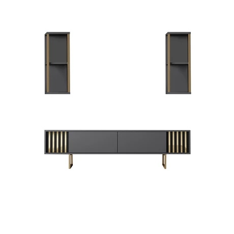 TV szekrény Gold Line - Anthracite, Black