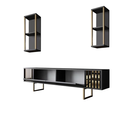 TV szekrény Gold Line - Anthracite, Black