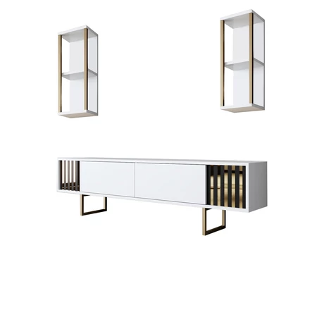 TV szekrény Gold Line - White, Black