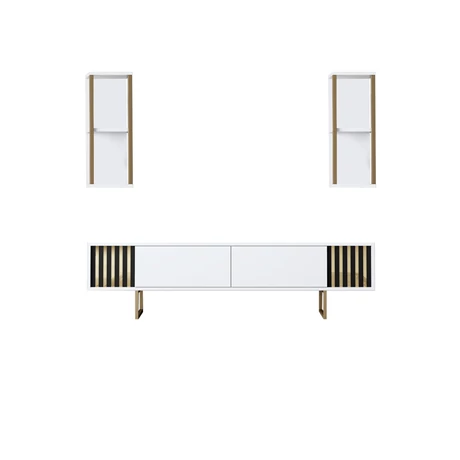 TV szekrény Gold Line - White, Black