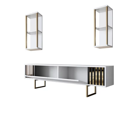 TV szekrény Gold Line - White, Black
