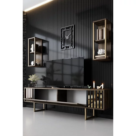 TV szekrény Gold Line - Walnut, Black