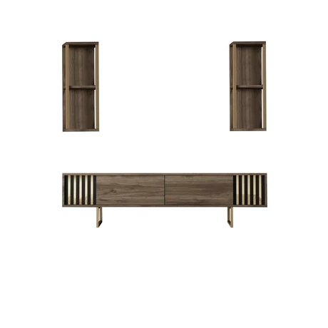 TV szekrény Gold Line - Walnut, Black