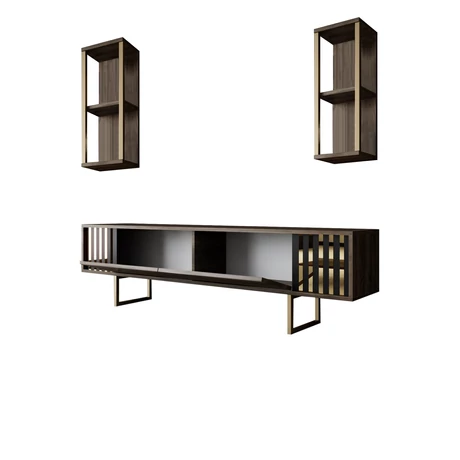 TV szekrény Gold Line - Walnut, Black