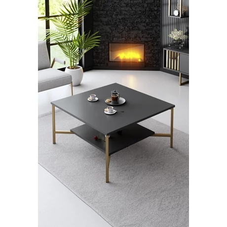 Dohányzóasztal Gold Line - Anthracite, Black