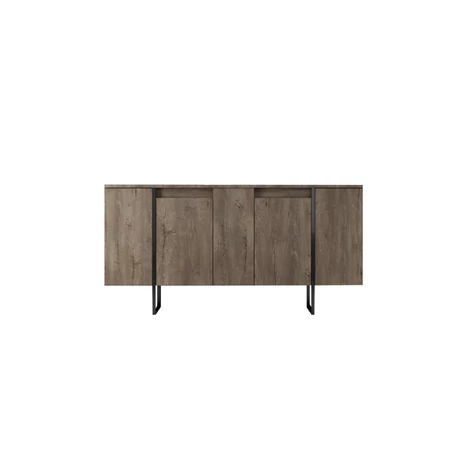 Konzolasztal Luxe - Walnut, Black