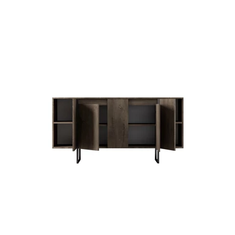 Konzolasztal Luxe - Walnut, Black
