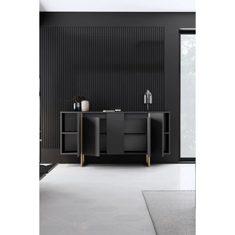Konzolasztal Luxe - Anthracite, Gold