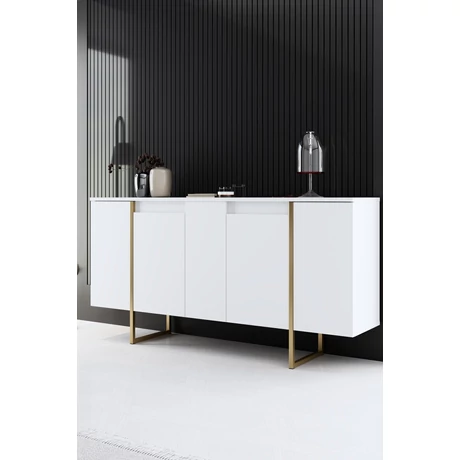 Konzolasztal Luxe - White, Gold