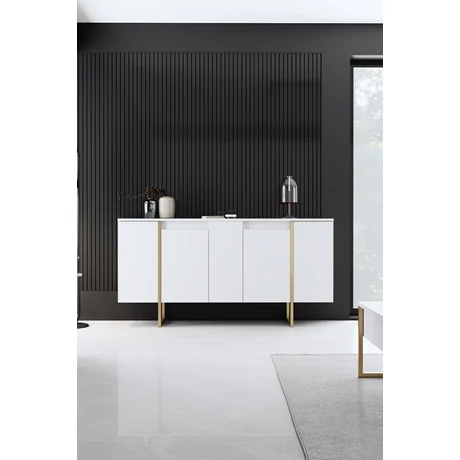 Konzolasztal Luxe - White, Gold