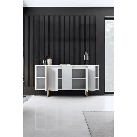 Konzolasztal Luxe - White, Gold