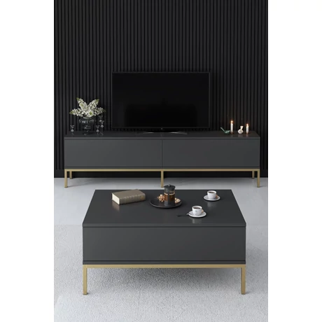 TV szekrény Lord - Anthracite, Gold