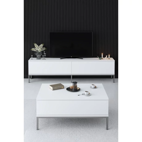 TV szekrény Lord - White, Silver