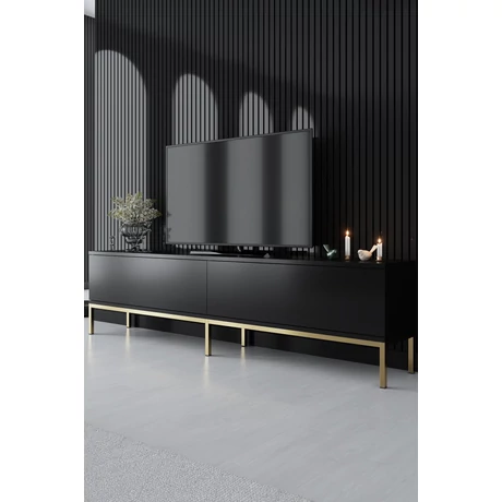 TV szekrény Lord - Black, Gold