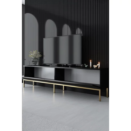 TV szekrény Lord - Black, Gold