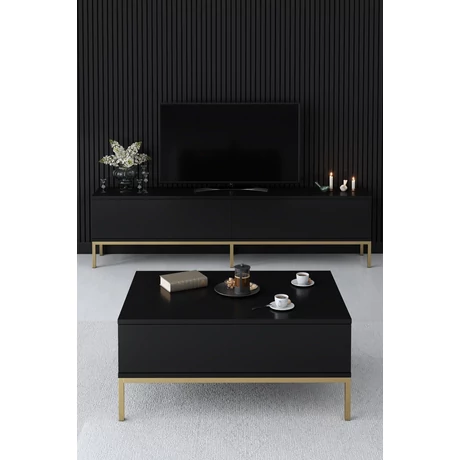 TV szekrény Lord - Black, Gold