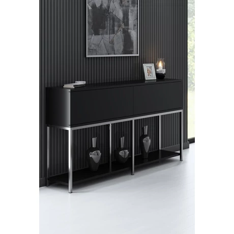 Konzolasztal Lord - Black, Silver