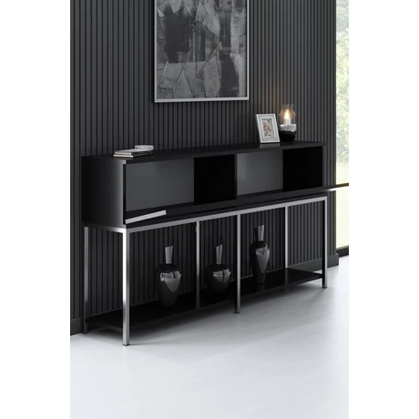 Konzolasztal Lord - Black, Silver