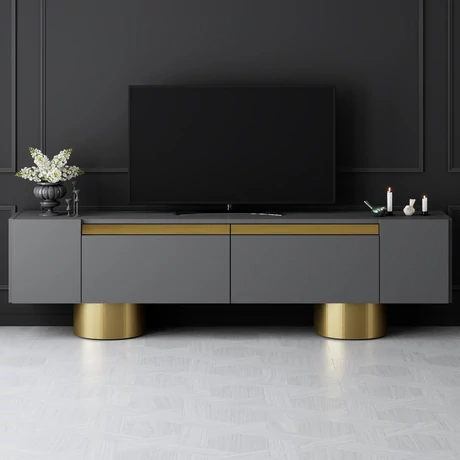 TV szekrény Bohem - Anthracite, Gold