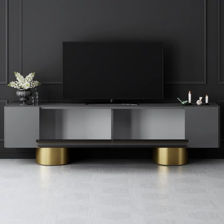 TV szekrény Bohem - Anthracite, Gold