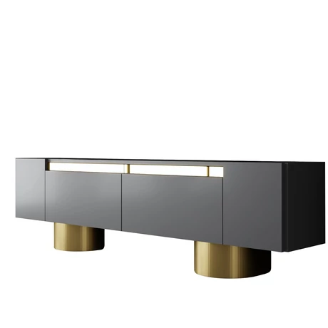 TV szekrény Bohem - Anthracite, Gold