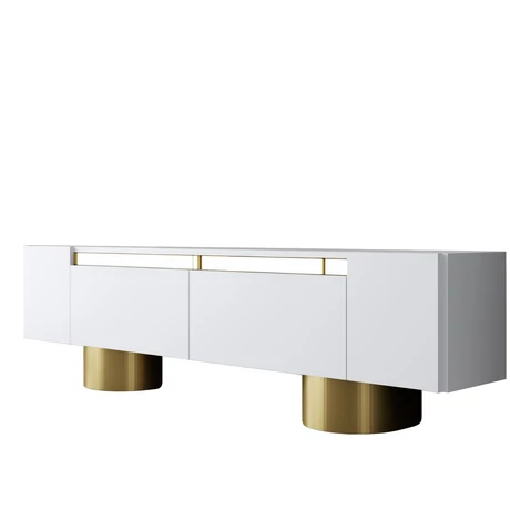 TV szekrény Bohem - White, Gold