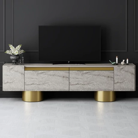 TV szekrény Bohem - Travertine, Gold