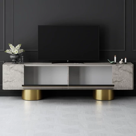TV szekrény Bohem - Travertine, Gold