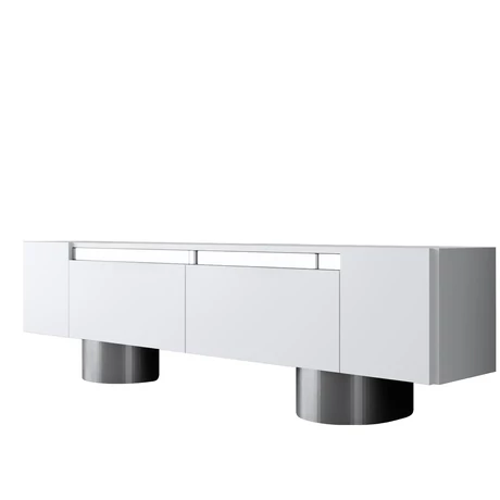 TV szekrény Bohem - White, Silver