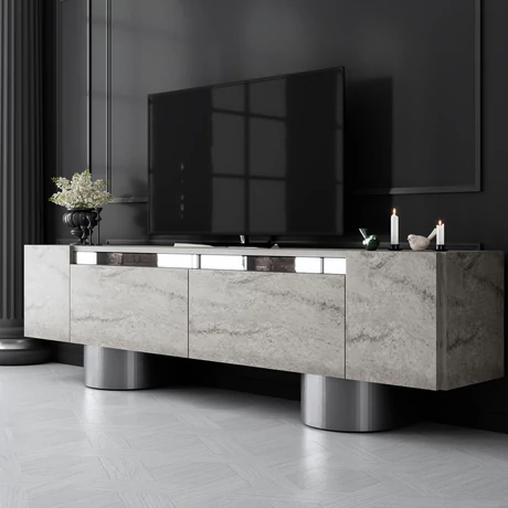 TV szekrény Bohem - Travertine, Silver