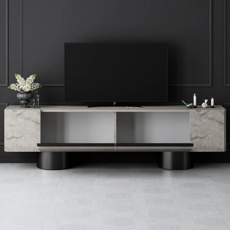 TV szekrény Bohem - Travertine, Black