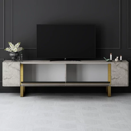 TV szekrény Yildiz - Travertine, Gold